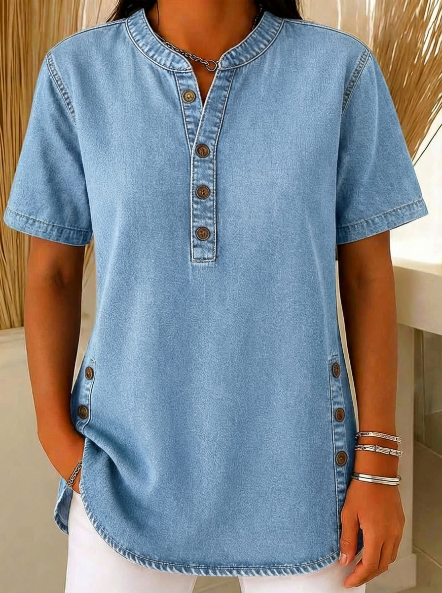 Nayade™ | Blusa de algodón informal de mujer, de corte holgado.