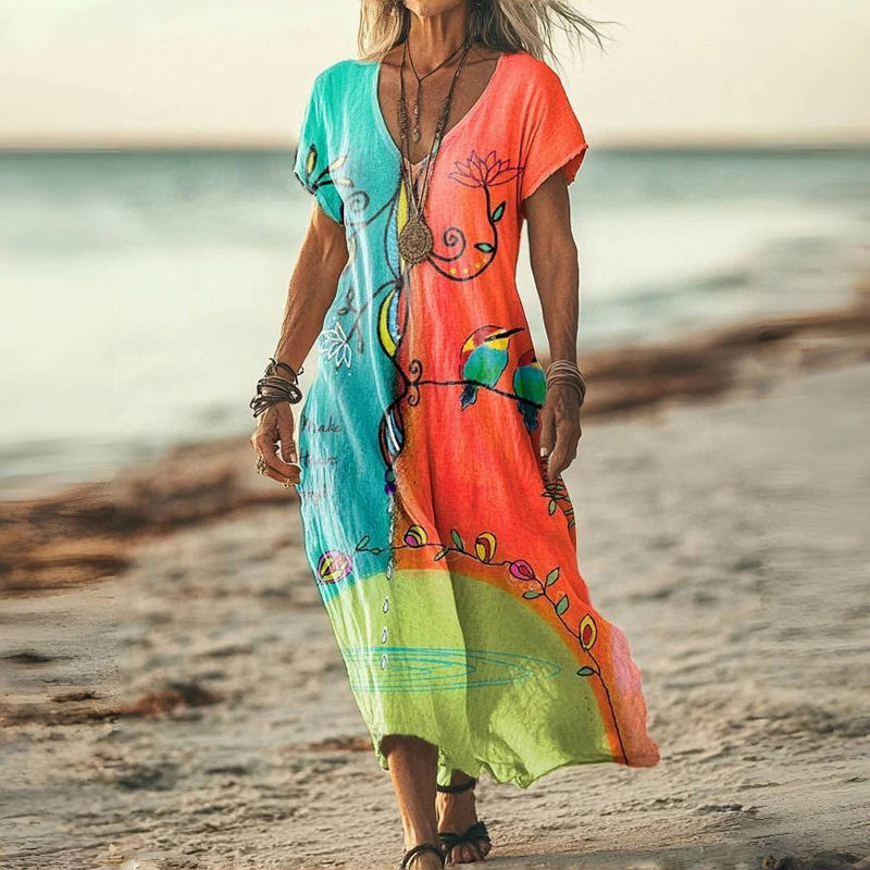 Basalt™ | Vestido con bloques de color vintage