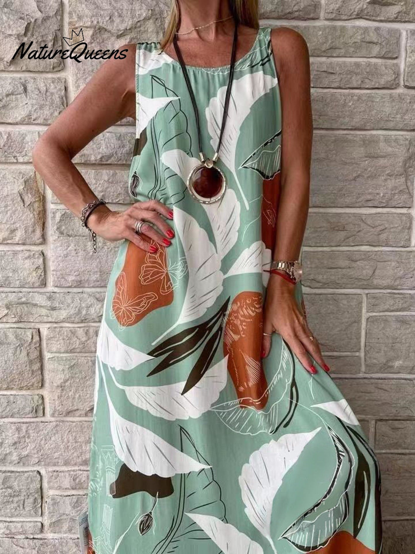 Glos™ | Nuevo vestido largo y elegante de cuello redondo, sin mangas