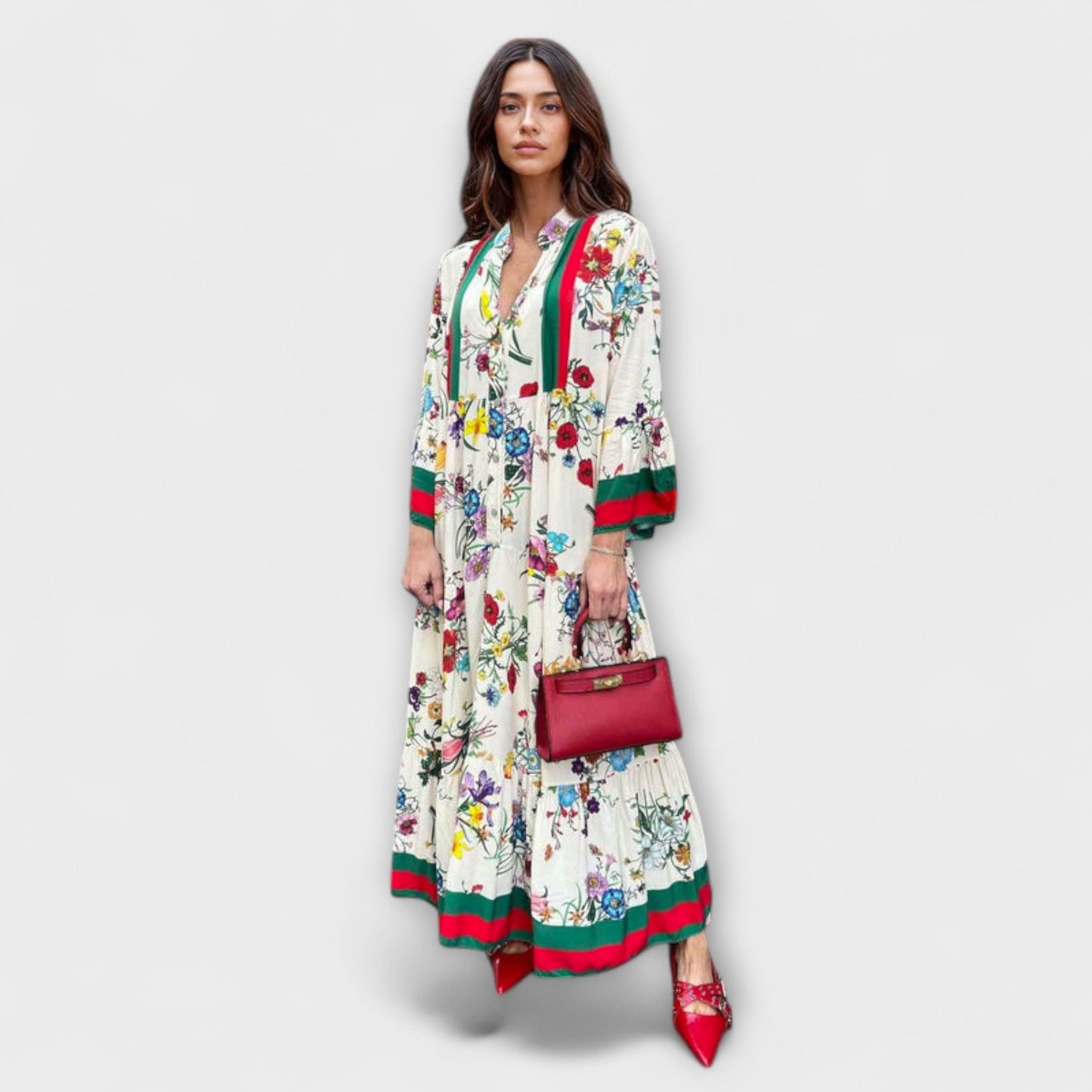 Oriana | vestido maxi con estampado floral