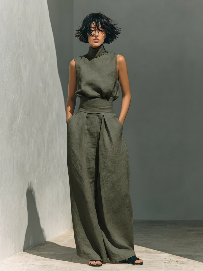 Jorevia™ CONJUNTO MINIMALISTA CON PANTALONES ANCHOS