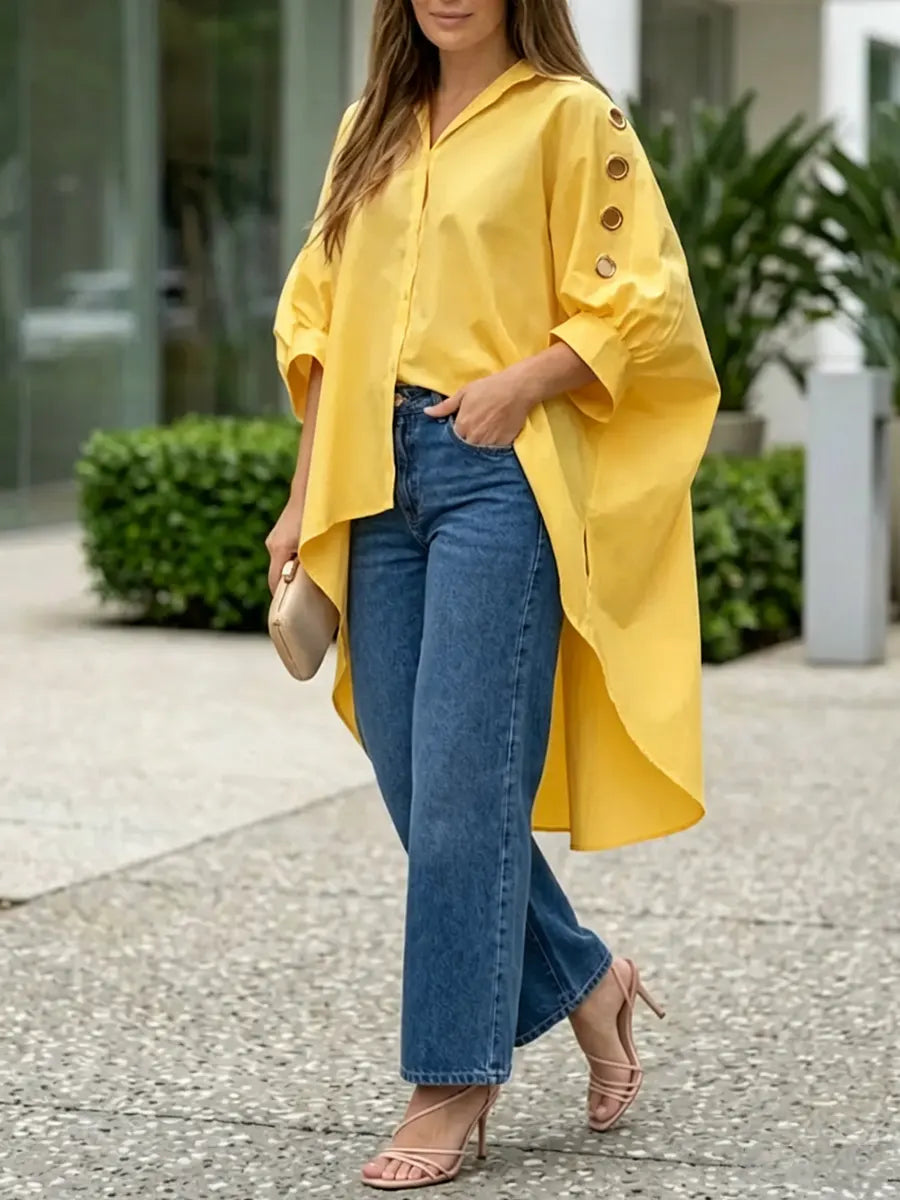 Loose-fit Shirt Dress With Metal Details
