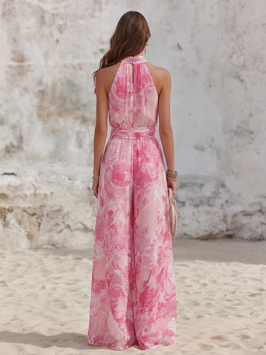 Horizon™ | Conjunto de top sin mangas con tirantes y pantalones de gasa estampados, estilo vacacional