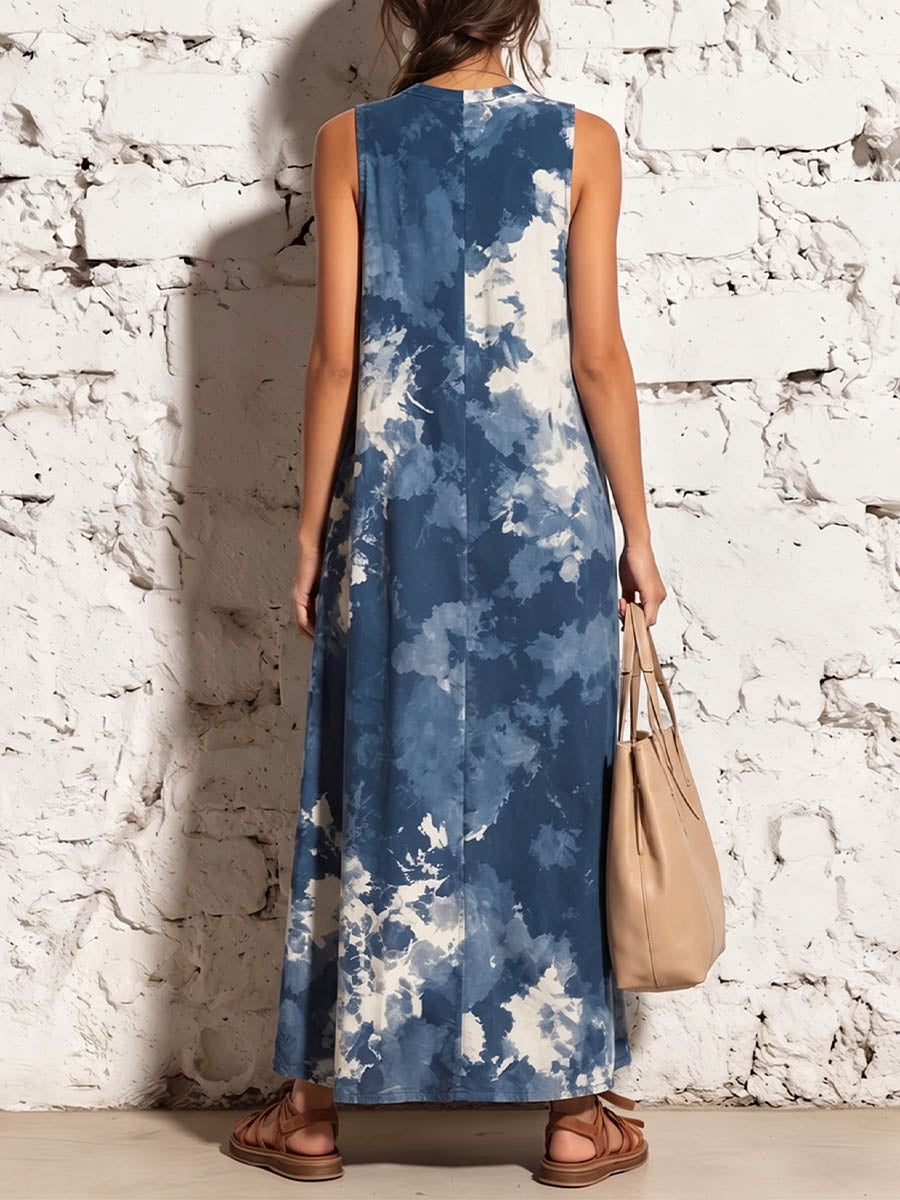 Glitchx™ | Vestido informal de algodón y lino de corte holgado