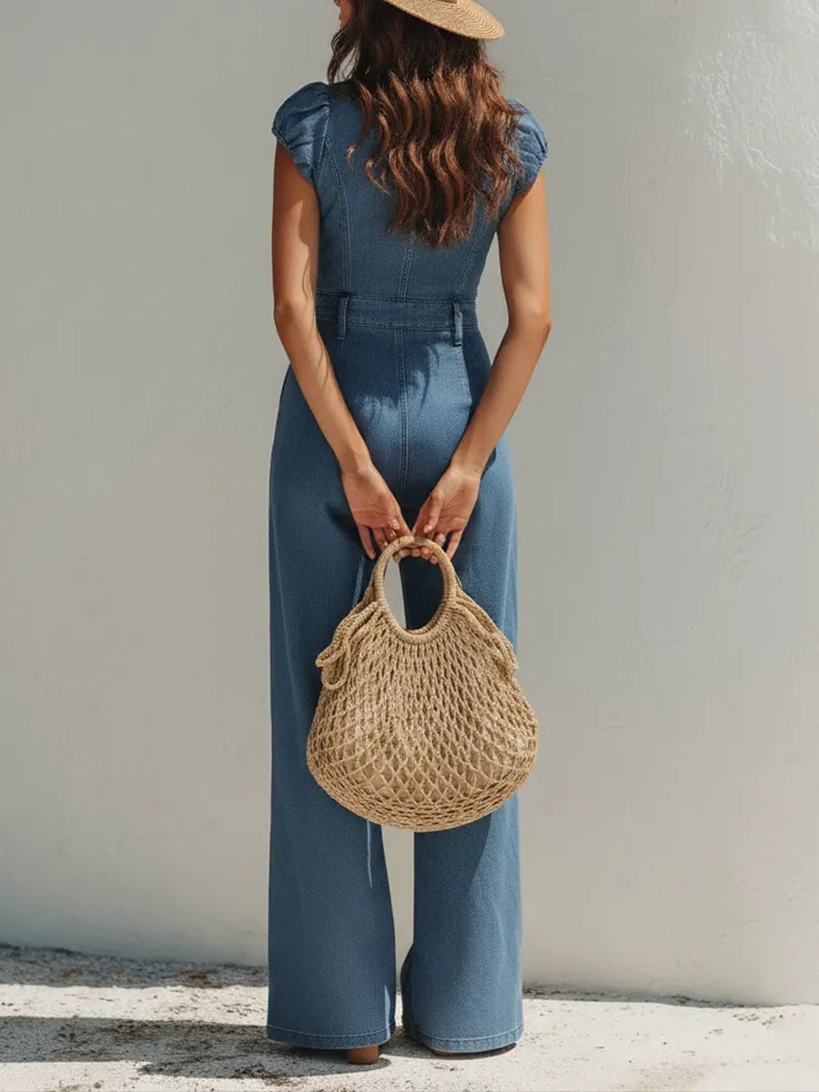 Vrea™ | Mono vaquero de estilo francés para mujer, ideal para las vacaciones