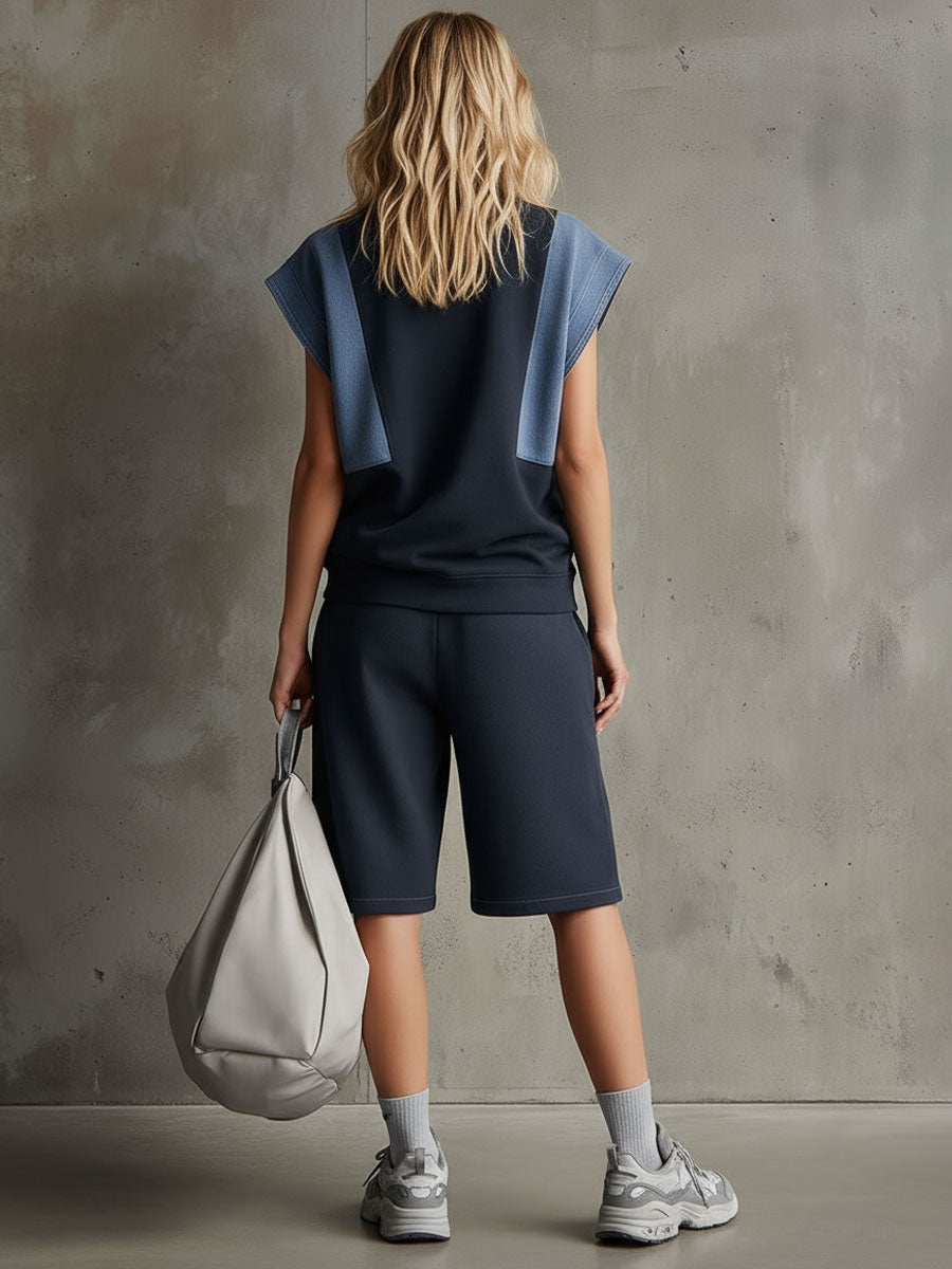 Lovia™ | Conjunto de sudadera de manga corta y pantalones cortos