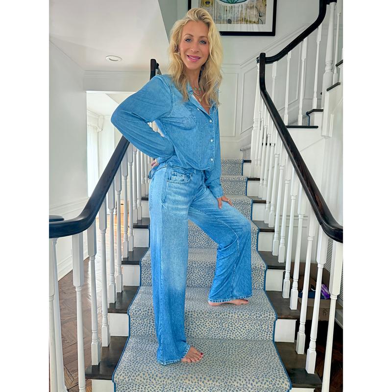 Bronza™ | 🌙 Conjunto de pijama cómodo y tacto suave con efecto vaquero.