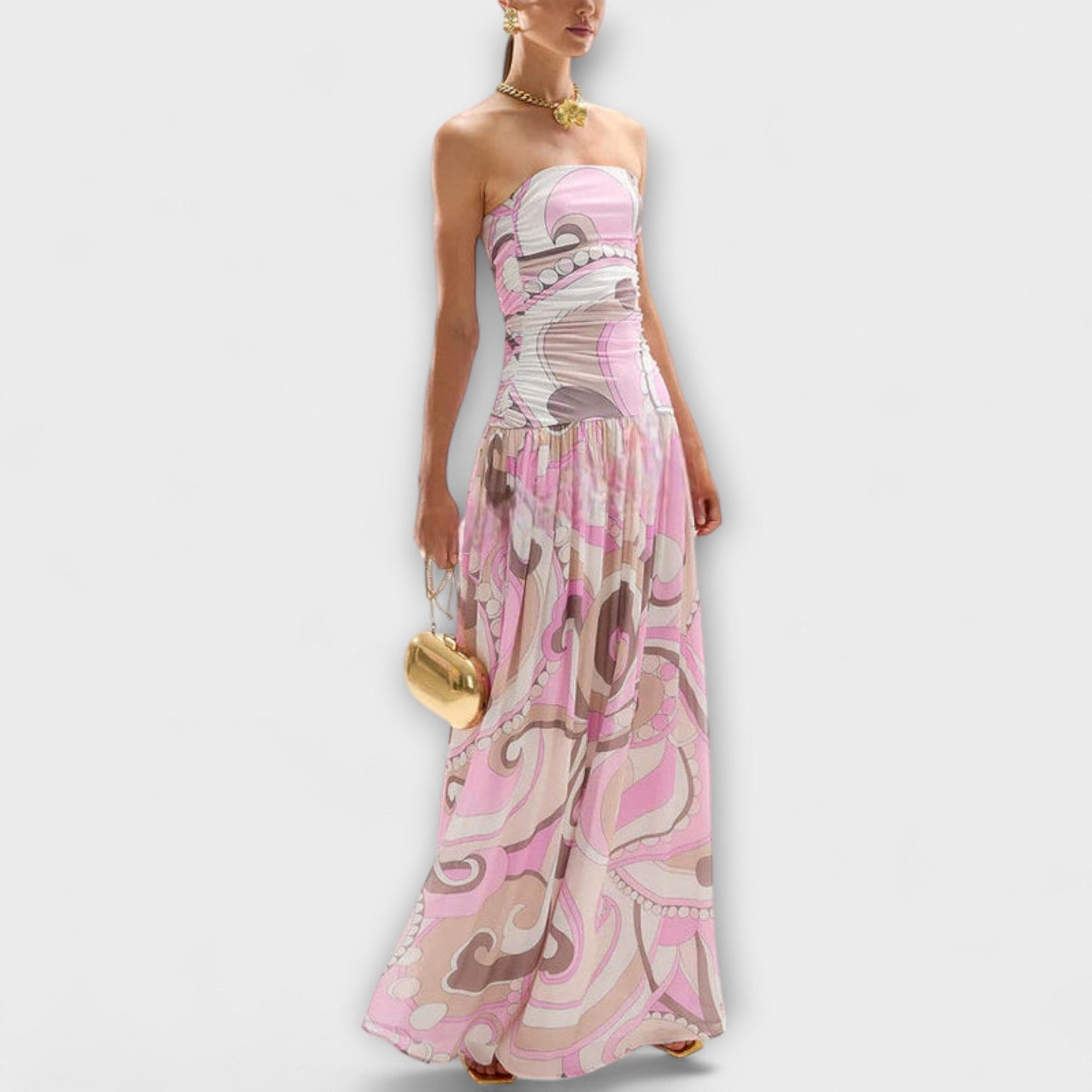 Tatum | Hermosos vestidos maxi en colores pastel con hombros descubiertos