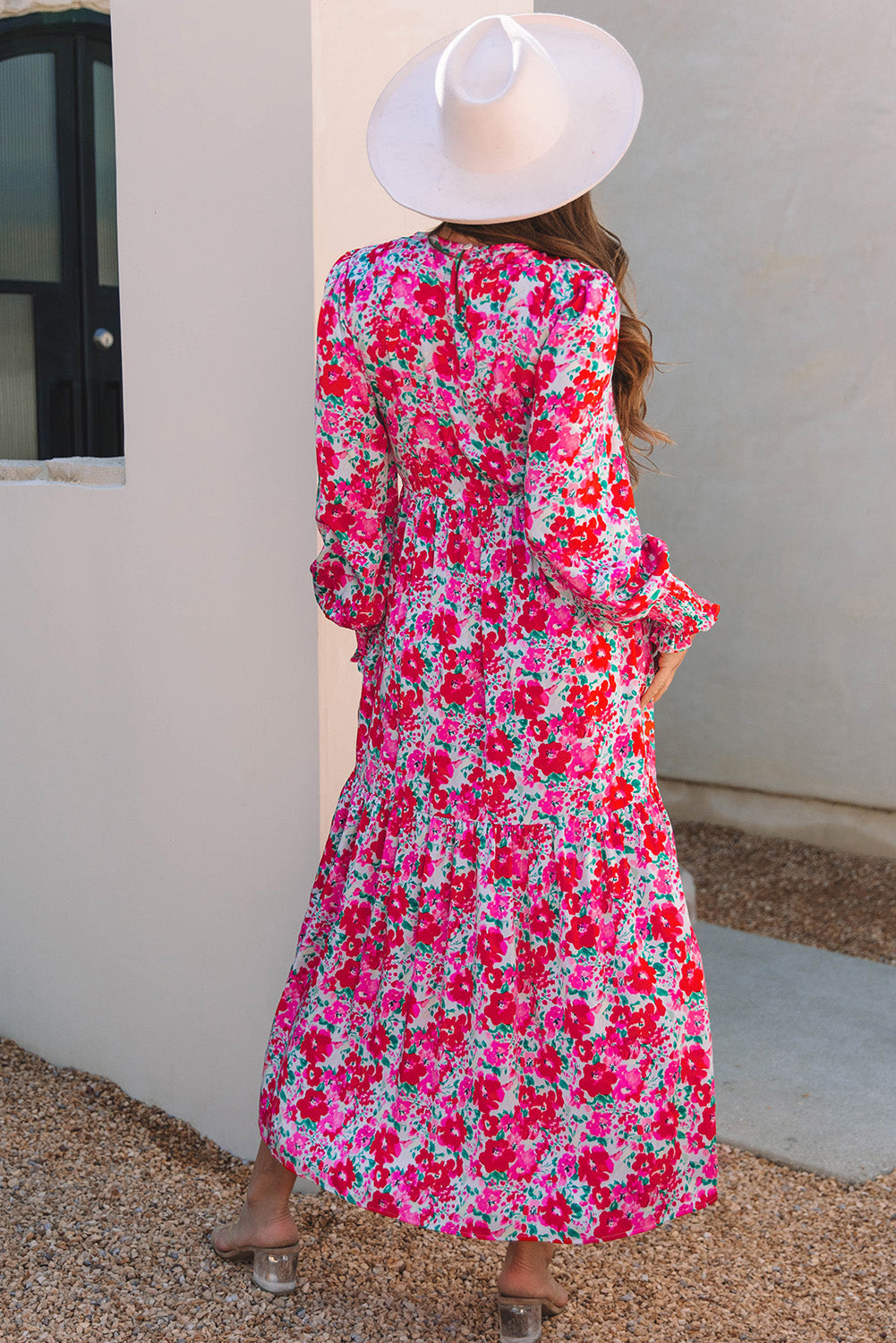 Irissa™ | Vestido largo azul cielo con estampado floral