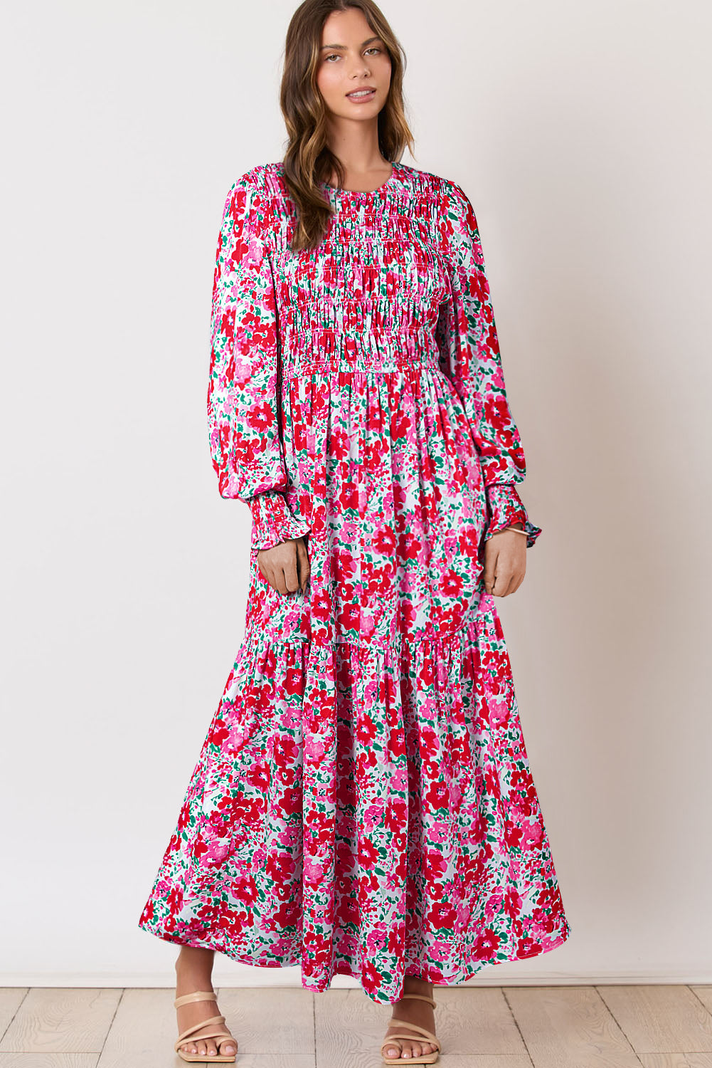 Irissa™ | Vestido largo azul cielo con estampado floral