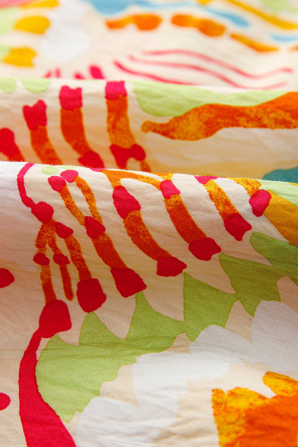 Kaldra™ | Vestido con tirantes finos y ribetes, estampado abstracto naranja