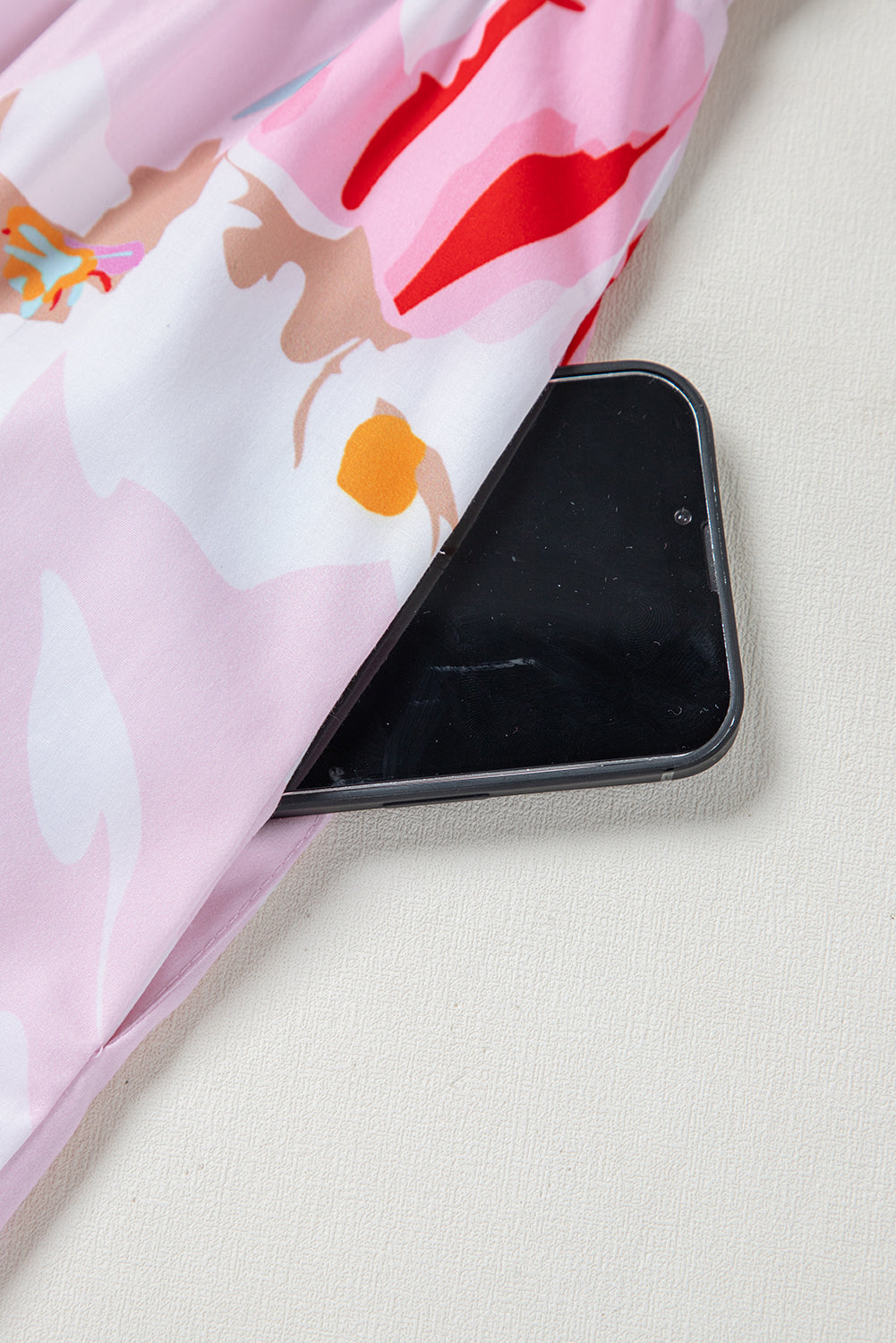 Dhalia™ | Vestido largo fruncido con hombros anudados y estampado floral rosa