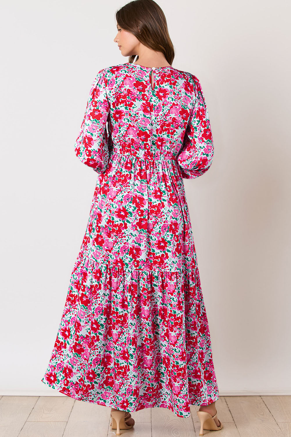 Irissa™ | Vestido largo azul cielo con estampado floral