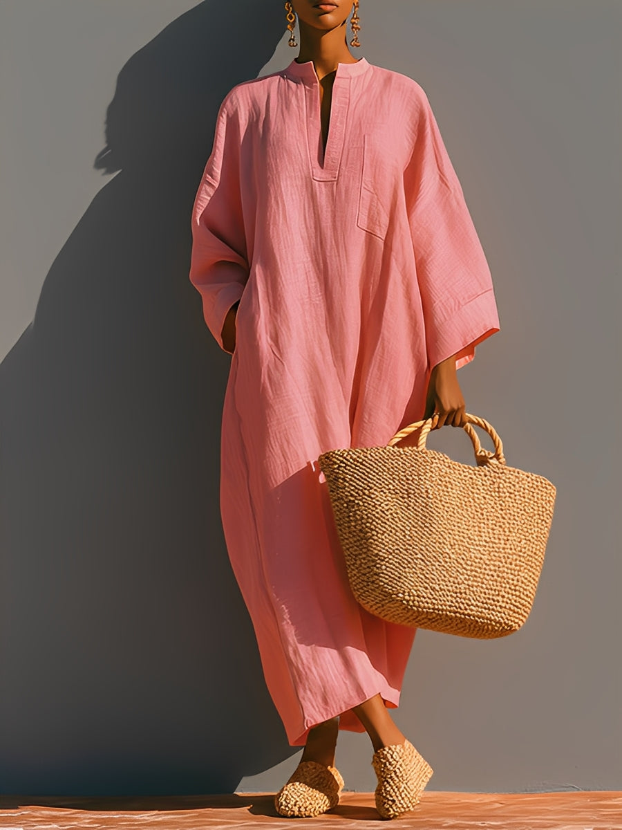 Océane™ | Vestido de lino rosa palo