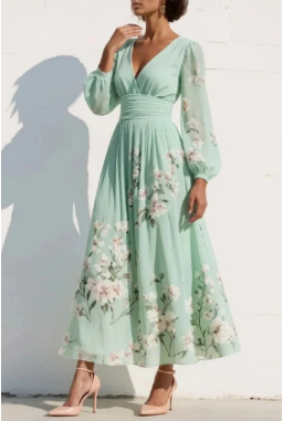 Lucy | Elegante vestido midi con vuelo