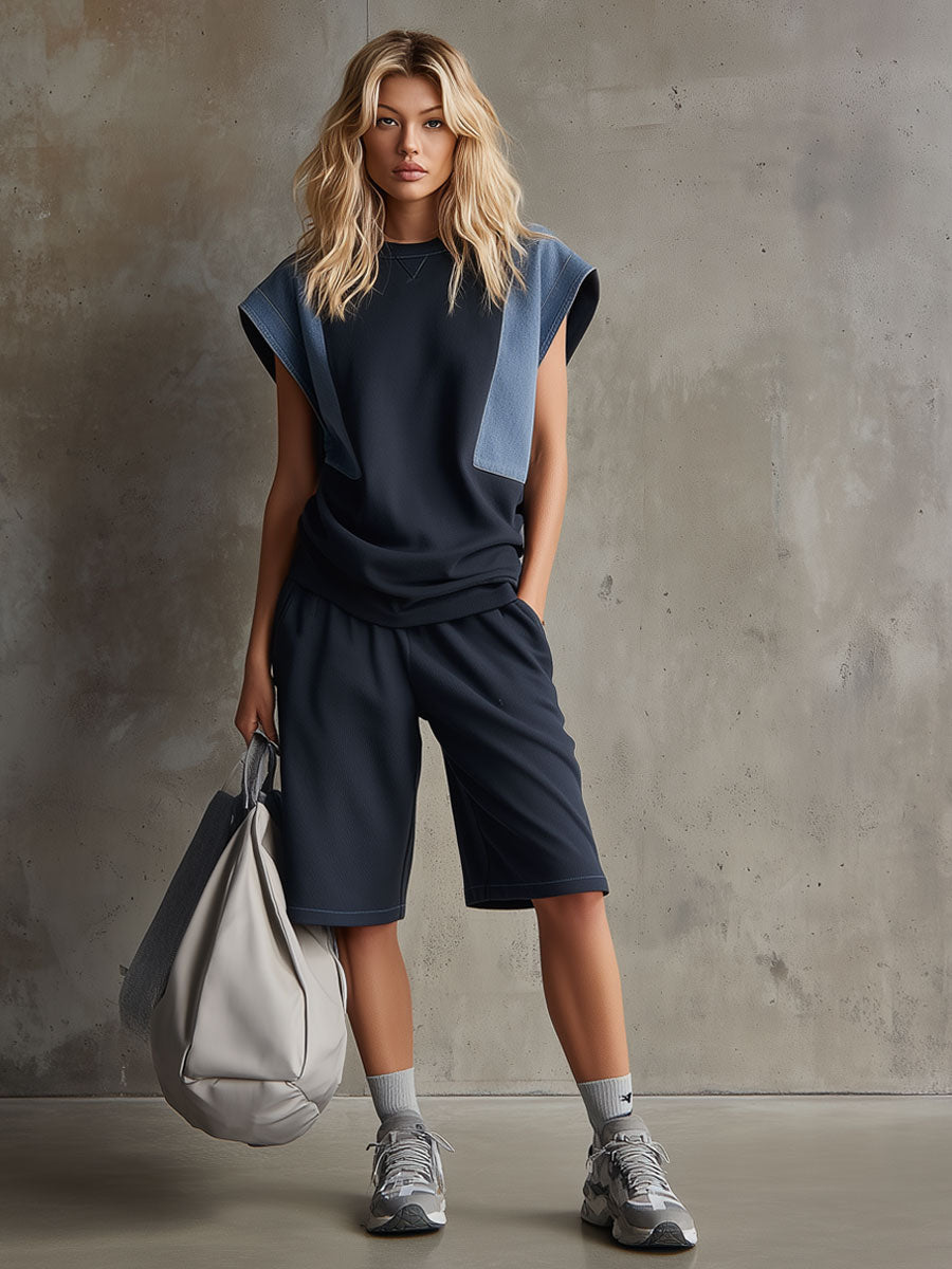 Lovia™ | Conjunto de sudadera de manga corta y pantalones cortos
