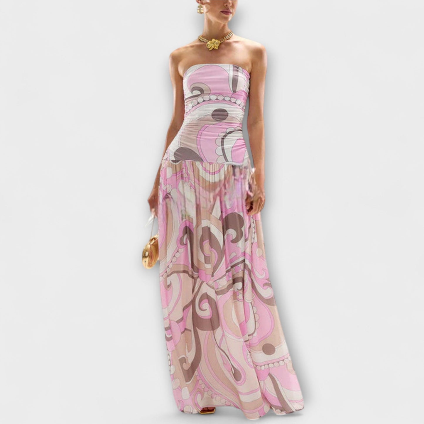 Tatum | Hermosos vestidos maxi en colores pastel con hombros descubiertos