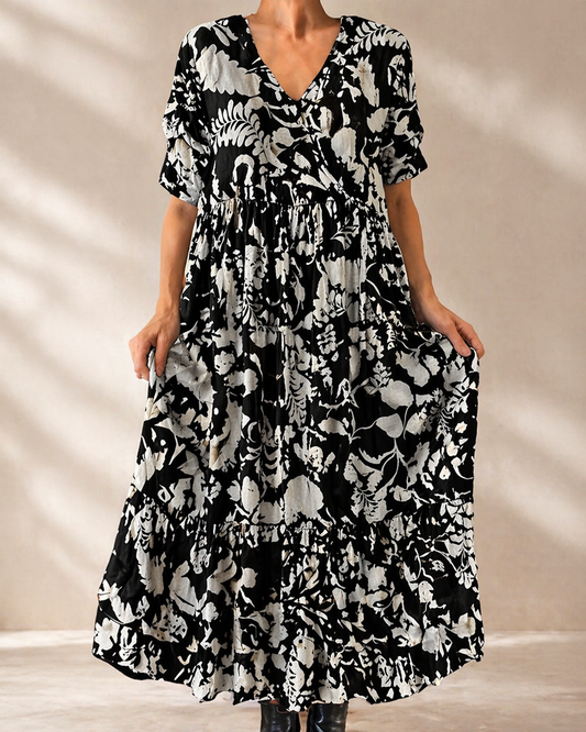 Saffron™ | Vestido Elegante Con Estampado Floral