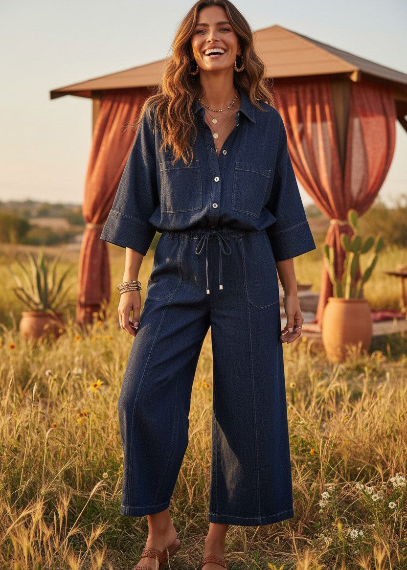 Herbal™ | Conjunto de mujer en denim azul oscuro
