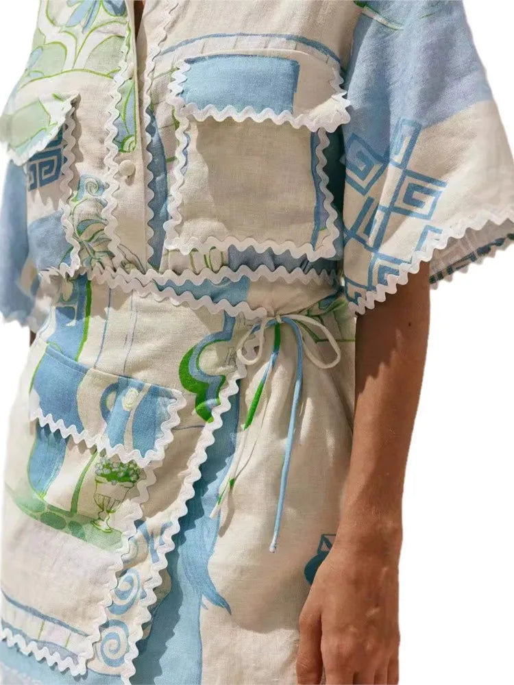 Simetria™ | Ensemble Short Chemise Vintage Rétro