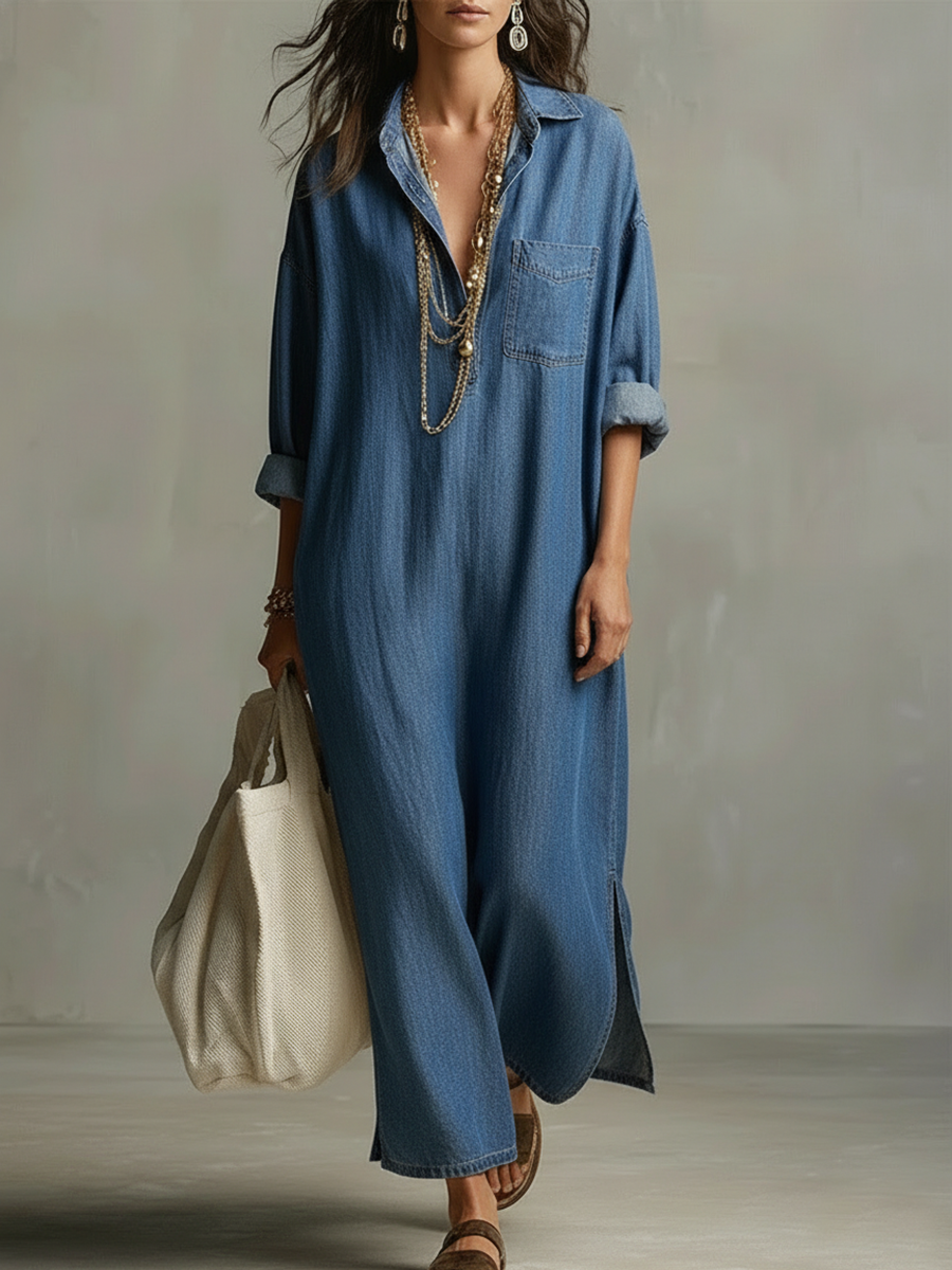 Praxia™ | Vestido informal y cómodo de vaqueros para mujer