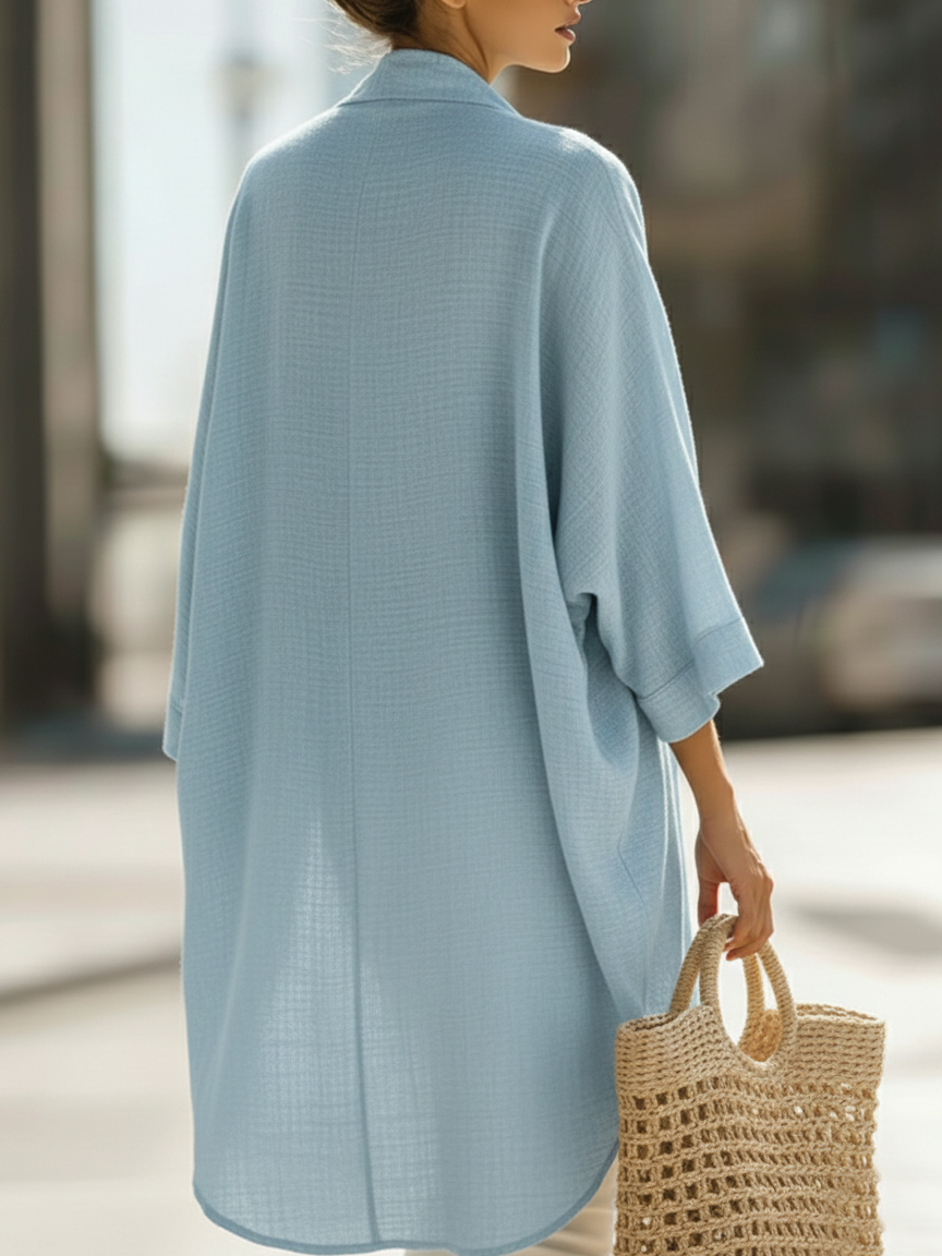 Jext™ | Conjunto de chaqueta y chaleco de lino, holgados, minimalistas y cómodos