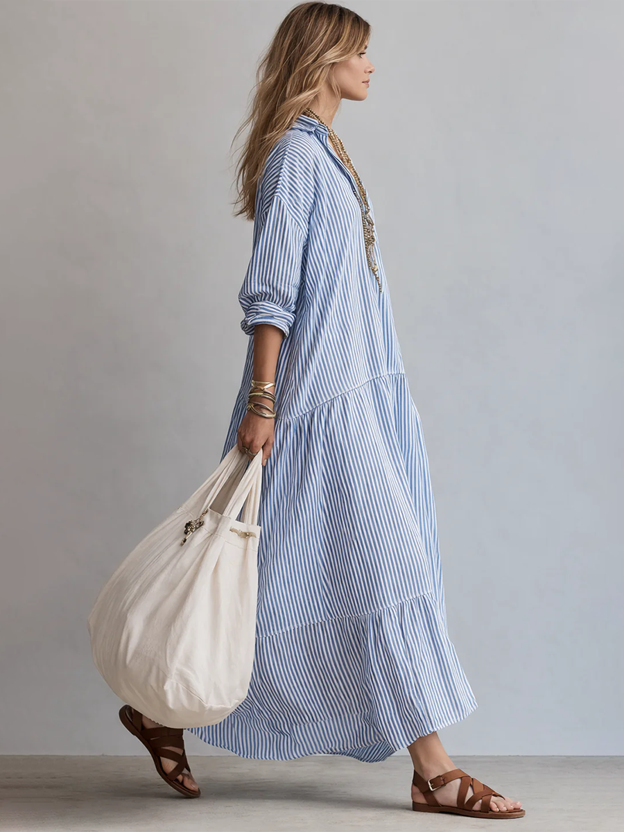 Shanti™ | Vestido informal de mujer, holgado y a rayas