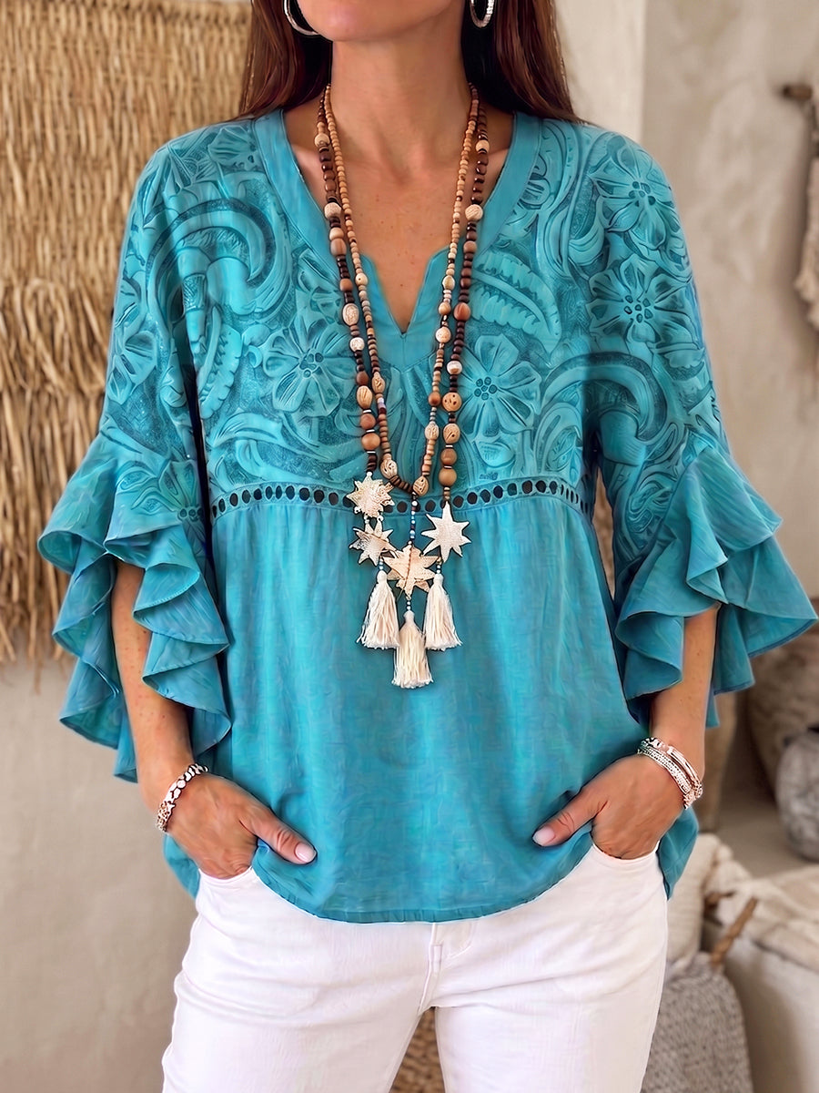 Ronja™ | Blusa informal de algodón a cuadros