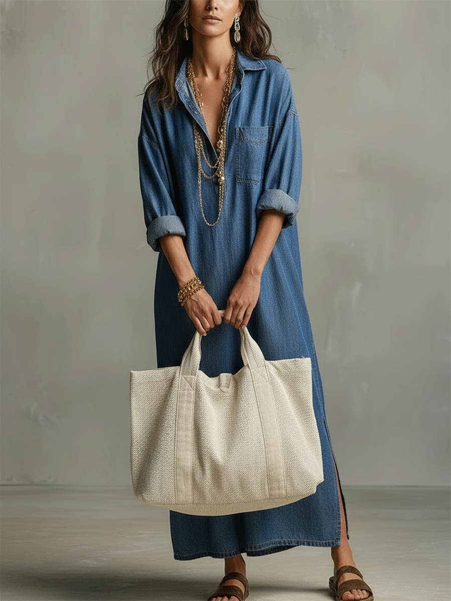 Praxia™ | Vestido informal y cómodo de vaqueros para mujer