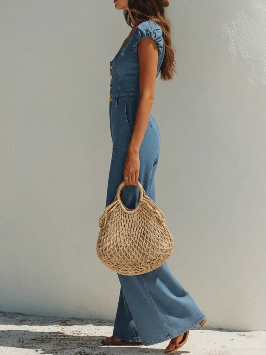 Vrea™ | Mono vaquero de estilo francés para mujer, ideal para las vacaciones
