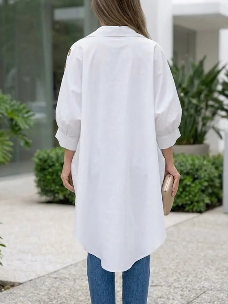 Loose-fit Shirt Dress With Metal Details
