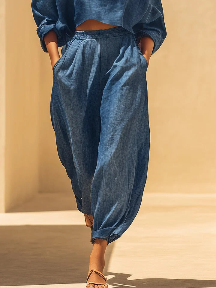 Mell™ | Conjunto de dos piezas estilo vaquero azul