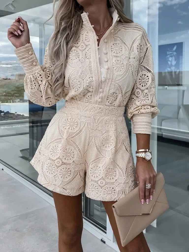 Citya™ | Conjunto informal de encaje para mujer, estilo vacacional