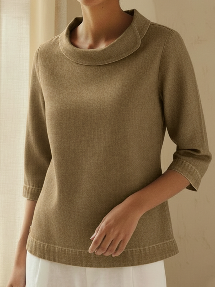 Sienah™ | Top elegante y retro de algodón vaquero
