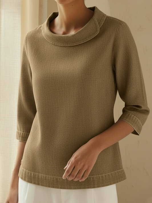 Sienah™ | Top elegante y retro de algodón vaquero