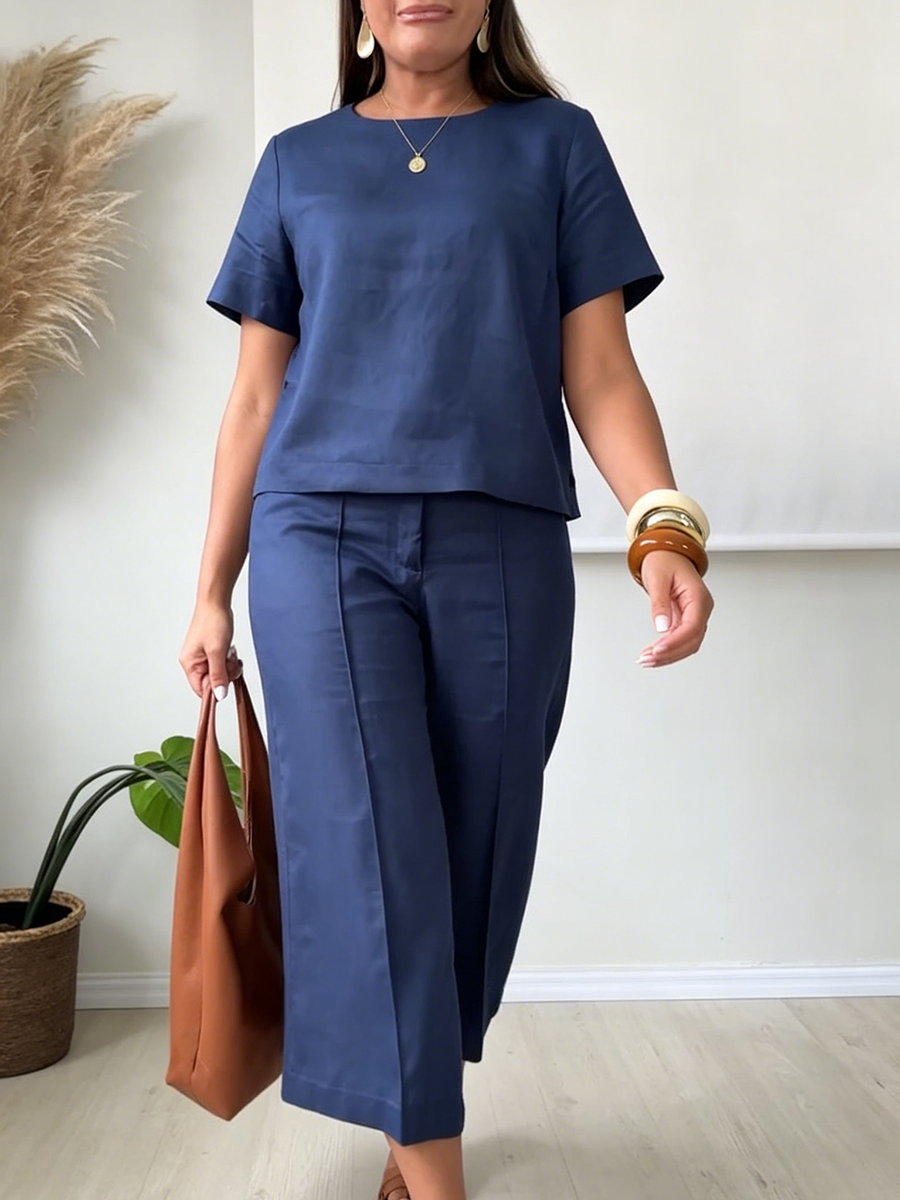 Jetset™ | Conjunto de dos piezas minimalista y acogedor de algodón y lino