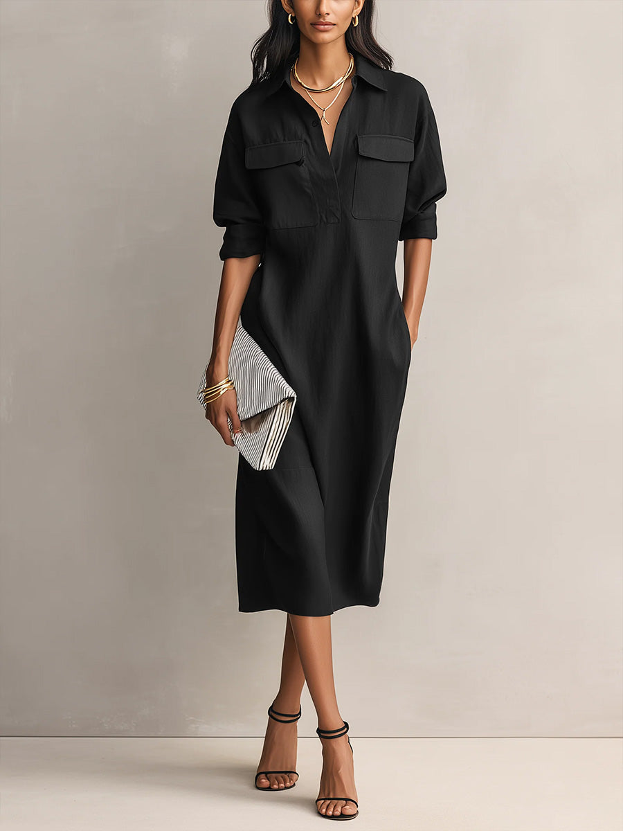Phlora™ | Vestido informal holgado de algodón y lino