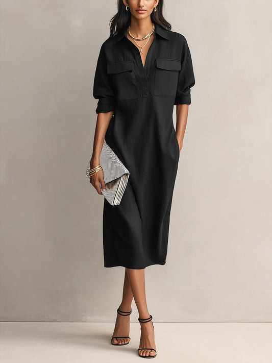 Phlora™ | Vestido informal holgado de algodón y lino