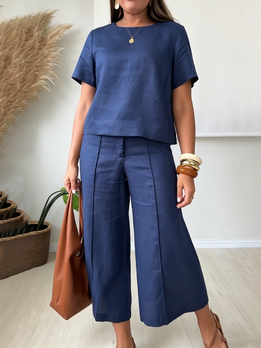 Jetset™ | Conjunto de dos piezas minimalista y acogedor de algodón y lino