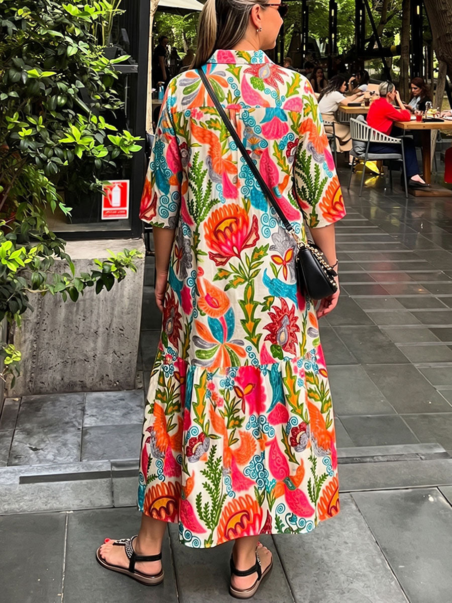 Jacqua™ | Vestido largo informal para mujer con estampado floral