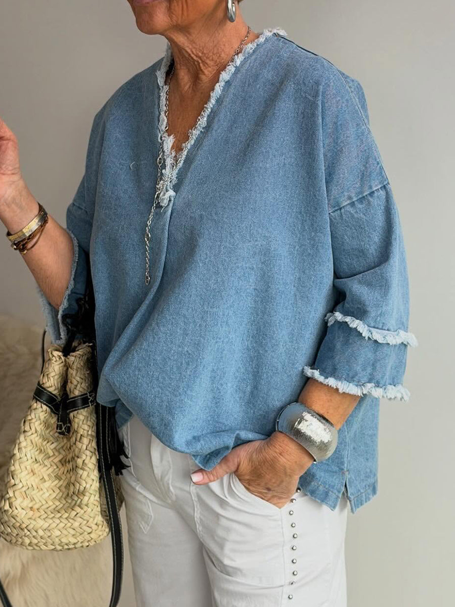 Bland™ | Camisa vaquera vintage desgastada de estilo informal