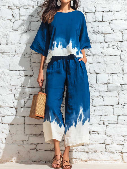 Tx™ | Conjunto informal holgado de algodón y lino