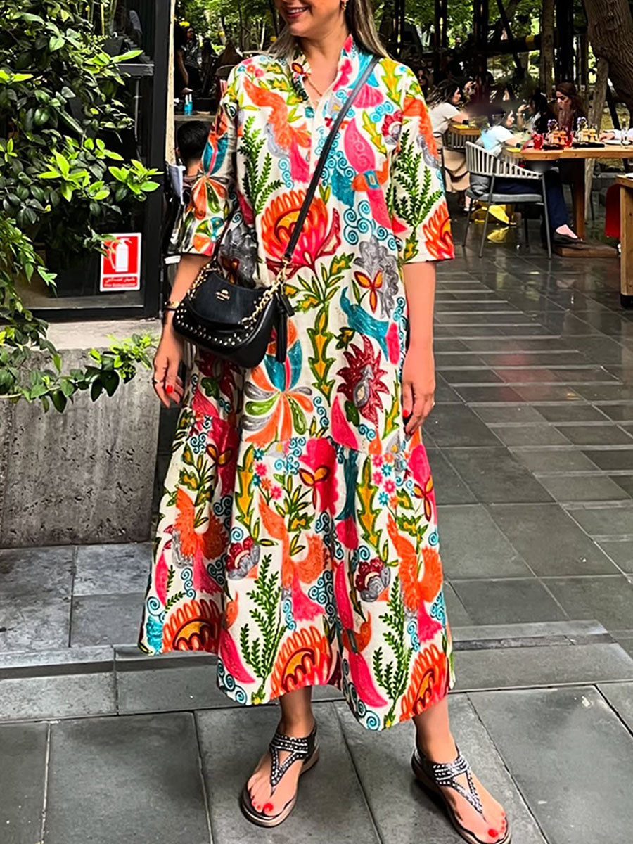 Jacqua™ | Vestido largo informal para mujer con estampado floral