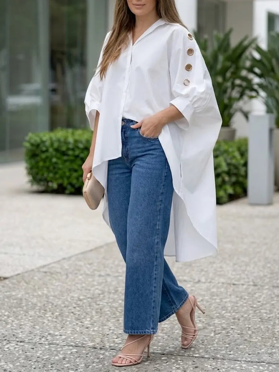 Loose-fit Shirt Dress With Metal Details
