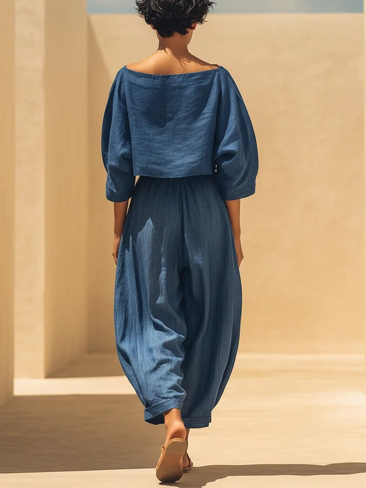 Mell™ | Conjunto de dos piezas estilo vaquero azul