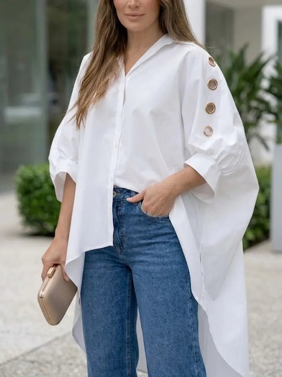 Loose-fit Shirt Dress With Metal Details