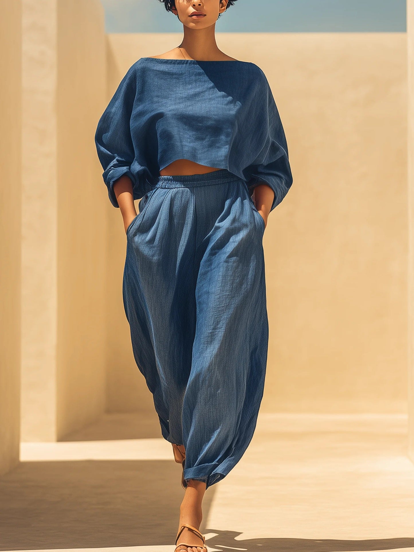 Mell™ | Conjunto de dos piezas estilo vaquero azul