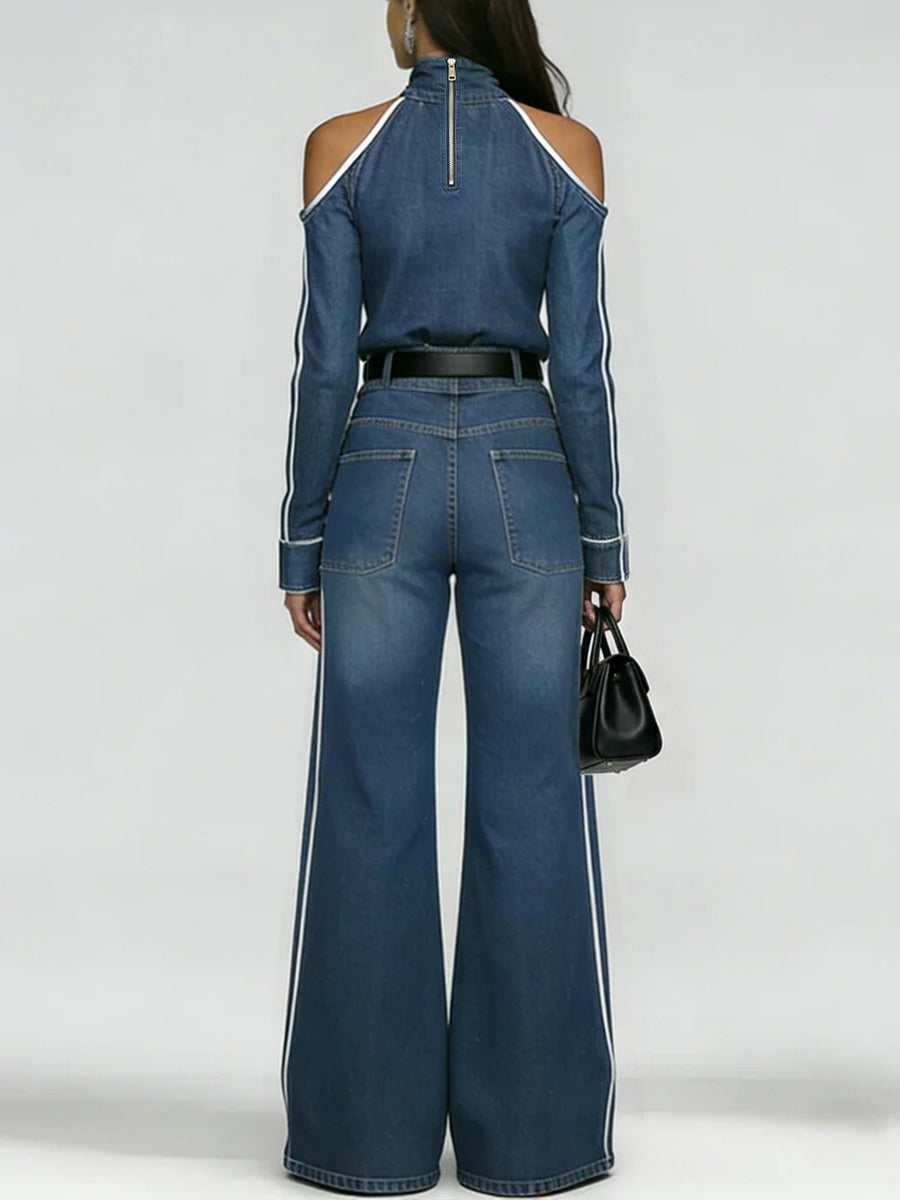 Caressa™ | Conjunto de dos piezas compuesto por un elegante top de denim