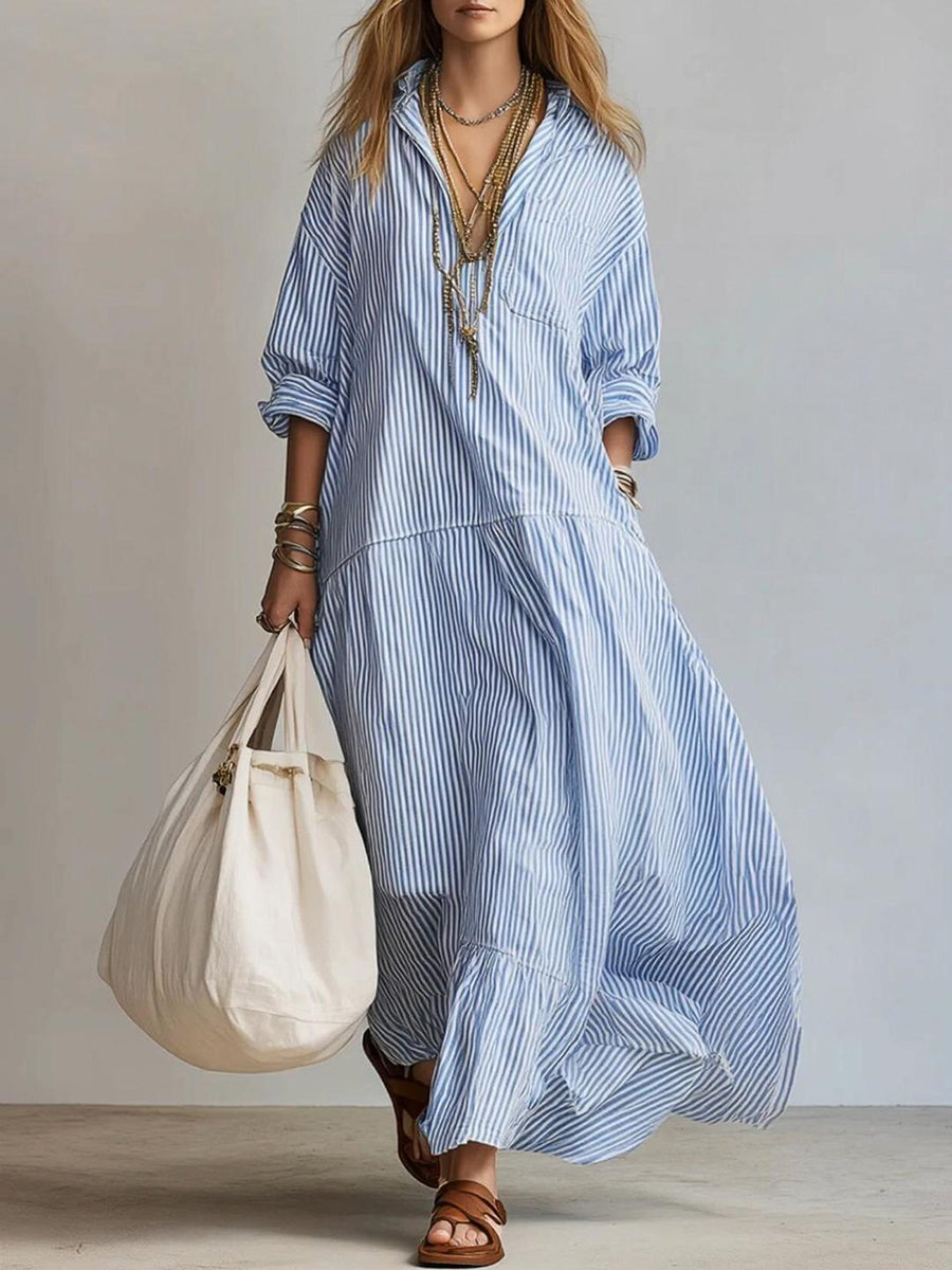 Shanti™ | Vestido informal de mujer, holgado y a rayas