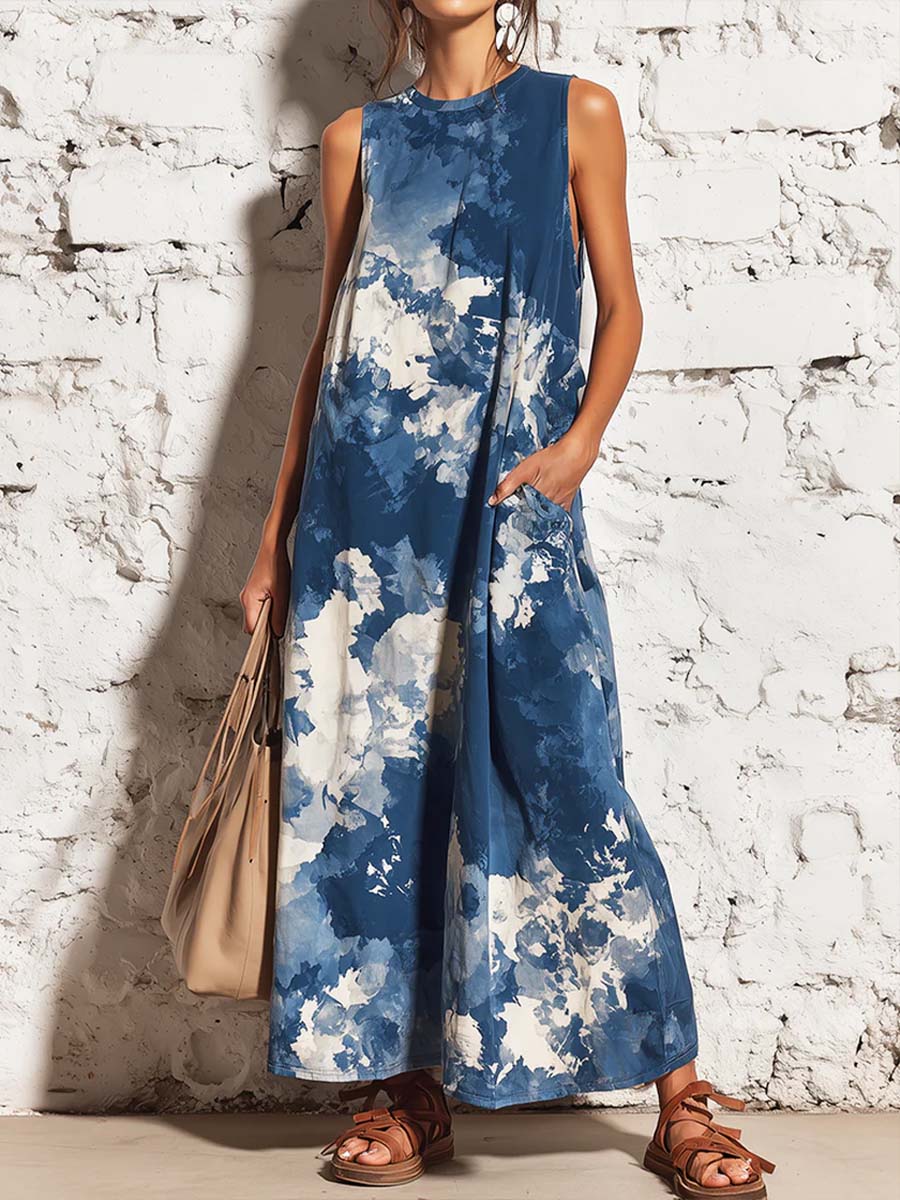 Glitchx™ | Vestido informal de algodón y lino de corte holgado